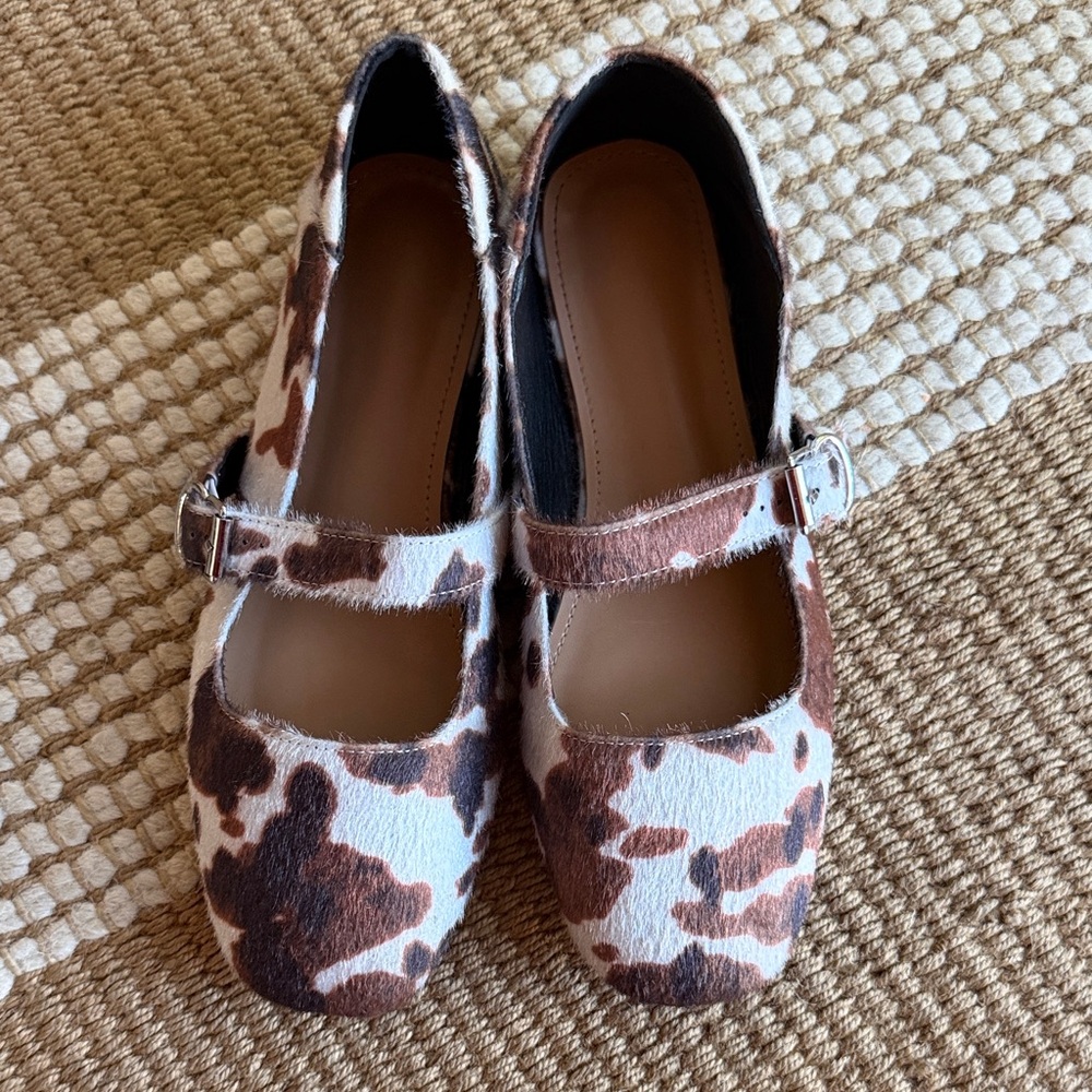 Cow Print Mary Jane Shoes